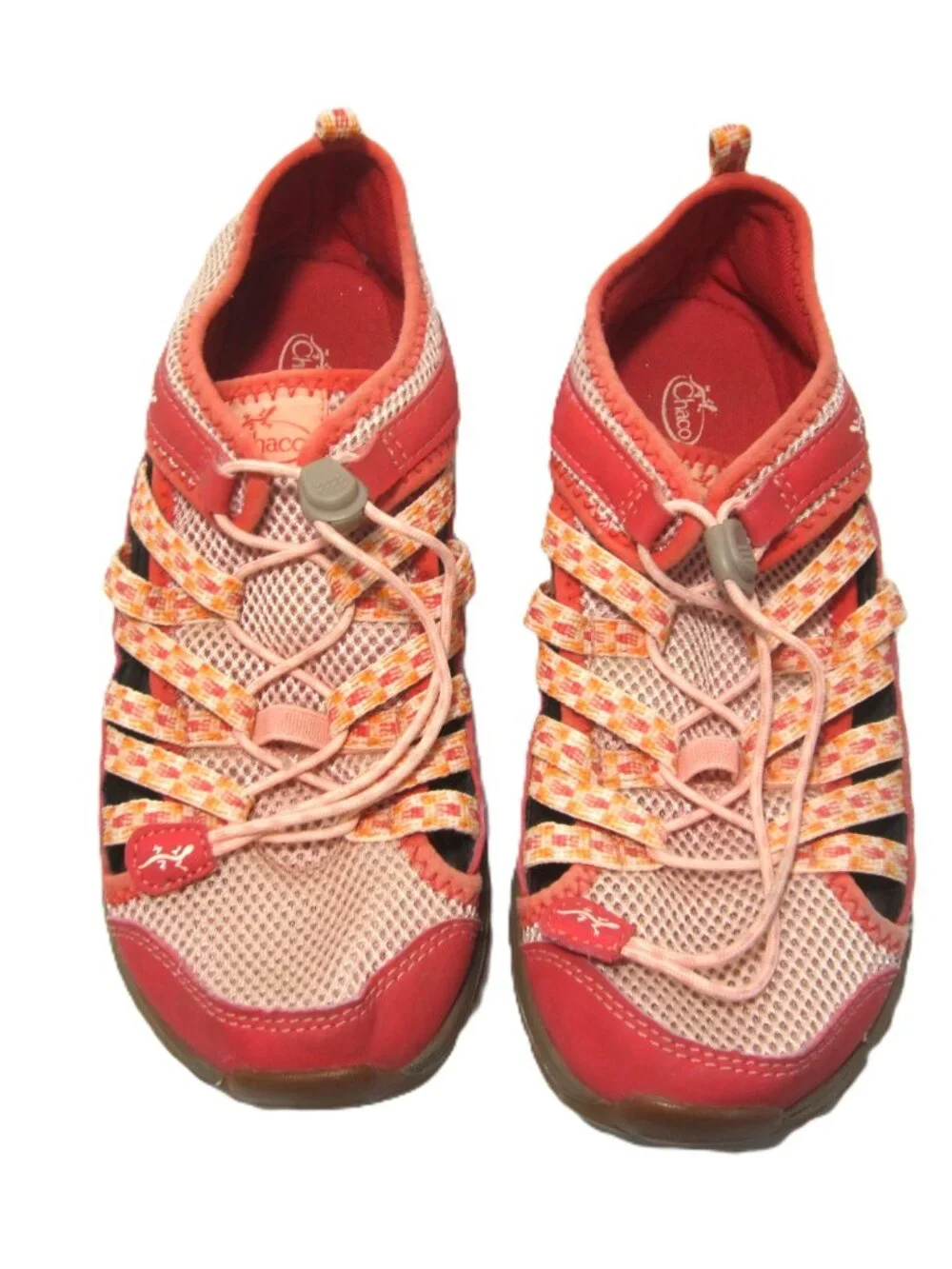 Chaco Kids Girls Size 5 Water Sandals Shoes Coral Orange Pink Outcross 2 VGUC